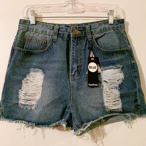 NWT Denim Boohoo Mom Shorts